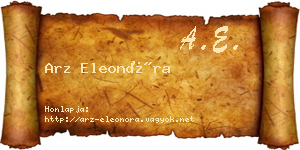 Arz Eleonóra névjegykártya